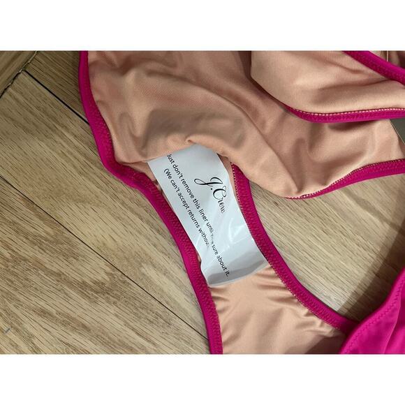 NWT J.Crew Heritage 1989 High Leg Bikini Bottoms Radiant Fuchsia Pink Women's L - Picture 7 of 8